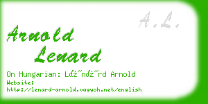 arnold lenard business card